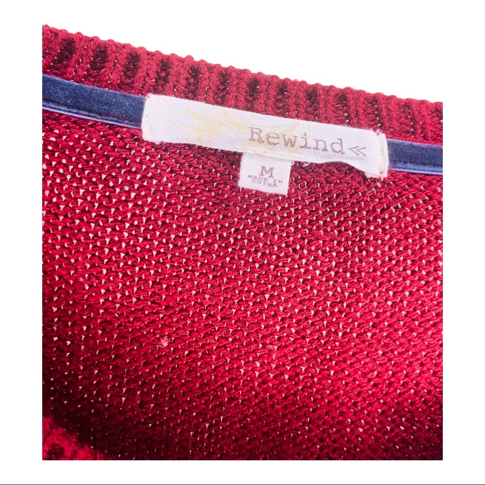 Rewind Crew Neck Sweater Heathered Knit Side Zippers EUC - Picture 9 of 11